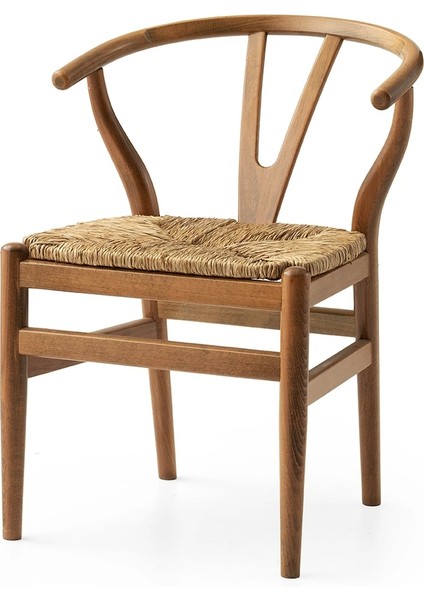 Wshbn Ahşap Gürgen Gövde Salon Balkon ve Mutfak Sandalyesi 6 Adet