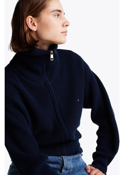 Kadın Th Cardigan Stitch Fermuarlı Hırka - Lacivert fiyatları