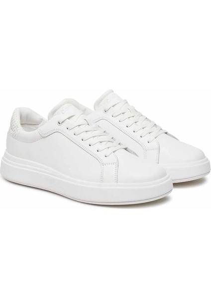 Erkek Low Top Lace Up Woven Sneaker Ayakkabı - Beyaz
