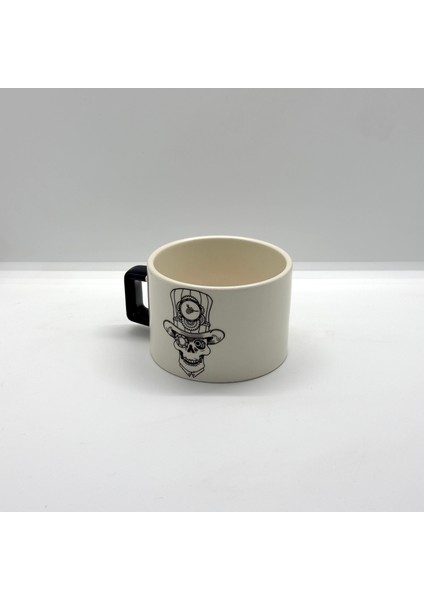 Steampunk Skull Siyah U Kulplu Bardak