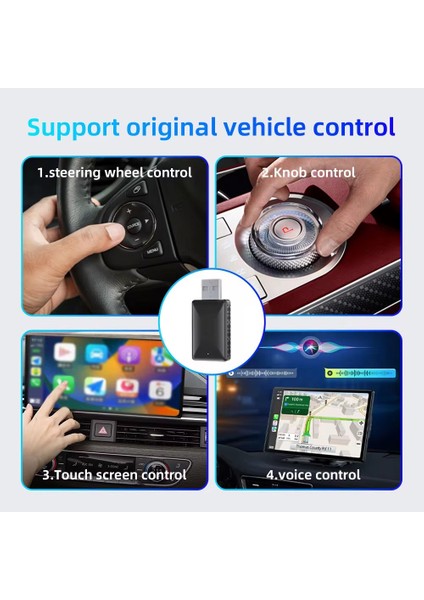Araç Içi Apple Android Cihazlar Için Usb ve Type-c 2in1 USB Mini Carplay Adaptörü