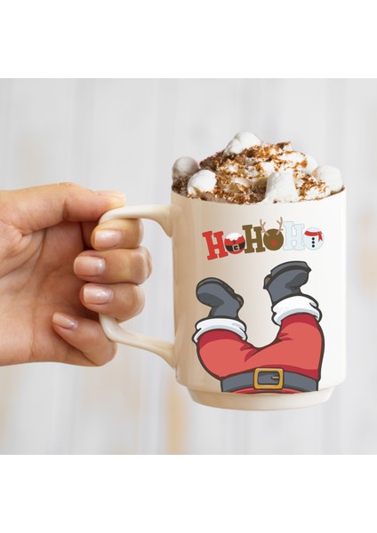 Ters Noel Baba Ho Ho Ho Baskılı Kupa