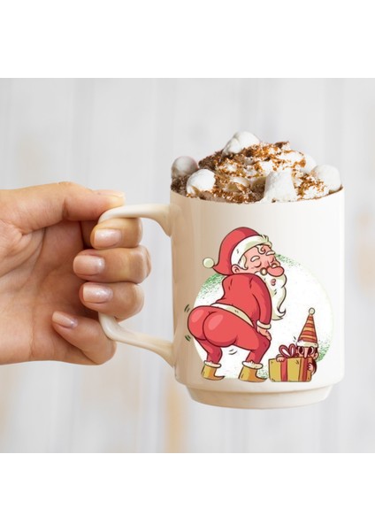Komik Noel Baba Görselli Kupa