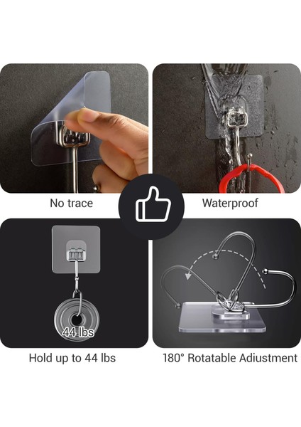10 Adet/paket 2.75 Inç Kare Sf-Yapışkanlı Iz Kancaları (Yurt Dışından) fırsatları