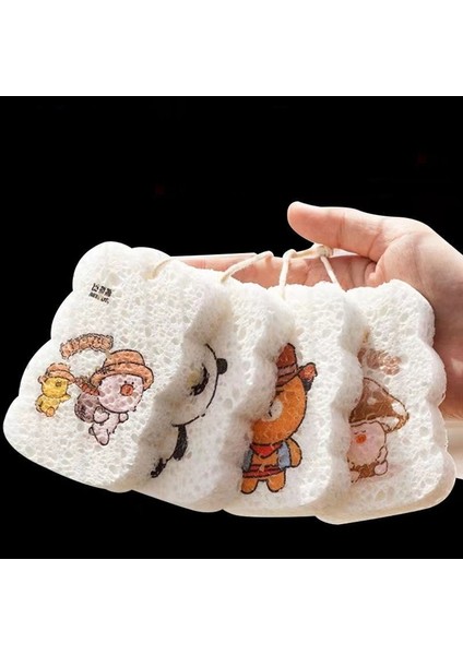 5 Adet/paket Karikatür Odun Hamuru Sünger Mendil (Yurt Dışından)