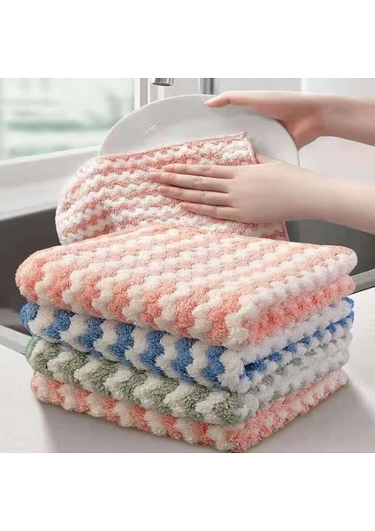 10 Adet Kalınlaştırılmış Emici Dalga Bulaşık Bezi (Yurt Dışından)