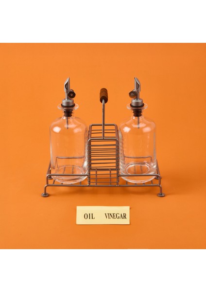 Julia Metal 2'li Cam Yağlık - Şeffaf / Siyah - 200 ml