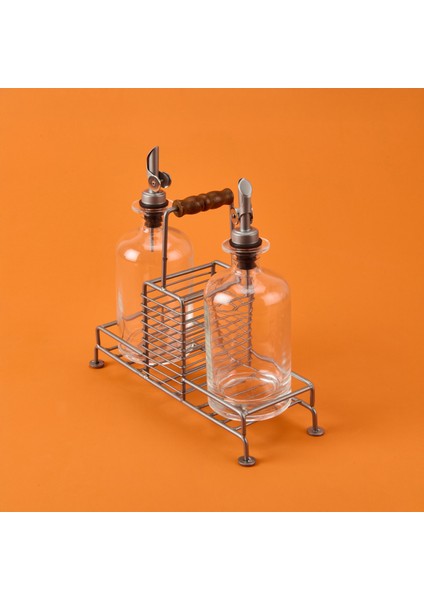 Julia Metal 2'li Cam Yağlık - Şeffaf / Siyah - 200 ml