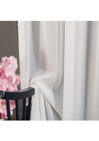 1/3 Sık Pile Bambu Ütü Istemez Açma Yapmaz Düz Tül Perde 300 x 250 cm Beyaz modelleri