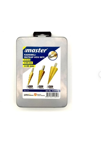 530670 Kademeli Sac Delme Matkap Ucu (Step Drill) 3 Parça Set