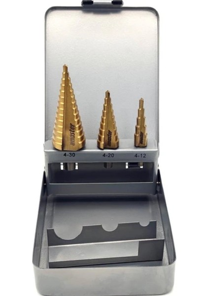 530670 Kademeli Sac Delme Matkap Ucu (Step Drill) 3 Parça Set