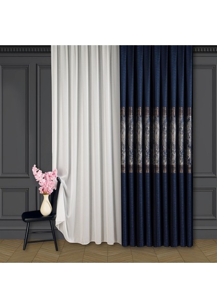 1/3 Sık Pile Bambu Ütü Istemez Açma Yapmaz Düz Tül Perde 140 x 260 cm Beyaz