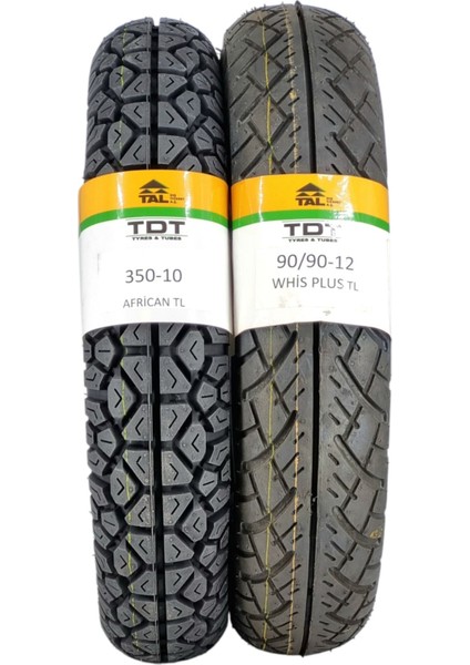 TDT Tyres 350-10 ve 90/90-12 Tl (Tubeless - Dubleks) Lastik Takımı fiyatları