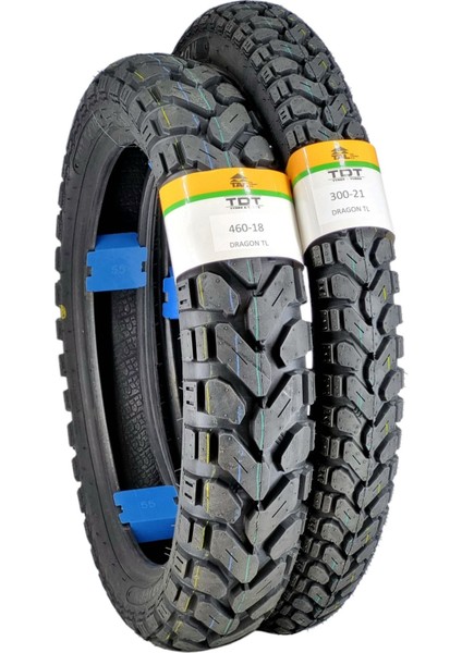 Honda CRF 250 (R-L-Rally-X), Arora CR250 Orjinal, YAMAHA WR250F, Kawasaki KLX300R 460-18 VE 300-21 Tl (Tubeless - Dubleks) Lastik Takımı