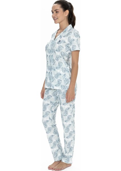 Kadın Düğmeli Pijama Takım, %50 Pamuk %50 Modal fiyatları
