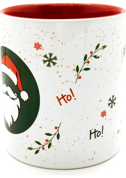 Yeşil Noel Baba Kokina Kar Taneli Yılbaşı Kulplu Bardak