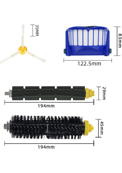595/650/528/620 Serisi Aksesuarlar Yedek Parçalar Elektrikli Süpürge Yedek Takımı (Yurt Dışından)