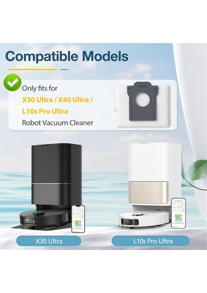 X30 Ultra / X40 L10S Pro Robot Süpürge Aksesuarları Parçaları Için 10 Paket Toz Torbası (Yurt Dışından)