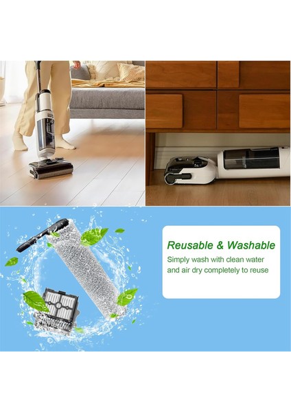 Floor One Stretch S6 Islak ve Kuru Elektrikli Süpürge Yedek Parçaları, Fırça Ruloları + Filtreler (Yurt Dışından)