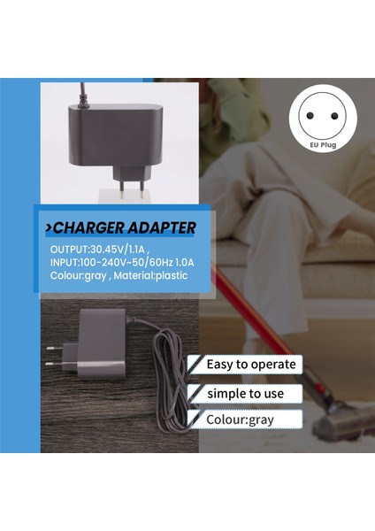 V10 V11 Elektrikli Süpürge Şarj Cihazı Güç Kablosu Adaptörü Değiştirilebilir Parçalar Ab Fişi (Yurt Dışından)