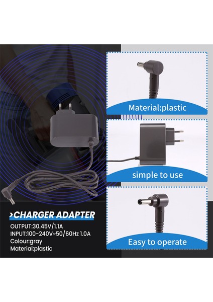 V10 V11 Elektrikli Süpürge Şarj Cihazı Güç Kablosu Adaptörü Değiştirilebilir Parçalar Ab Fişi (Yurt Dışından)