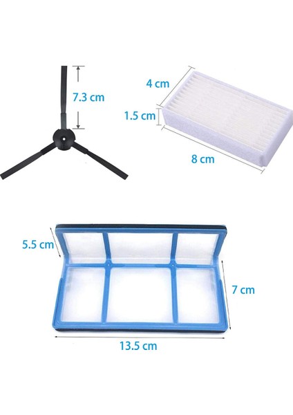 Filtre Yan Fırçalar Yedek Parça Seti V3 V3S V5 V5S Pro Elektrikli Süpürge Robot Aksesuarları (Yurt Dışından)