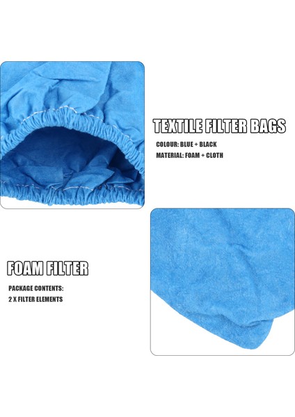 Tekstil Filtre Torbaları Islak ve Kuru Köpük Mv1 Wd1 Wd2 Wd3 Elektrikli Süpürge Torbası 4 Adet (Yurt Dışından)
