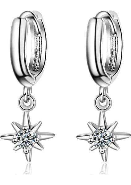 Umee Yıldız Setli Zirkon Halka Küpe (Yurt Dışından)