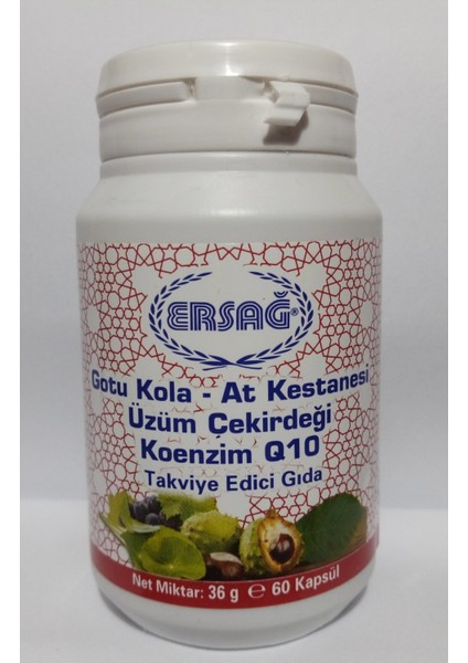 Gotu Kola At Kestanesi Üzüm Çekirdeği Koenzim Q10 Gıda Takviyesi