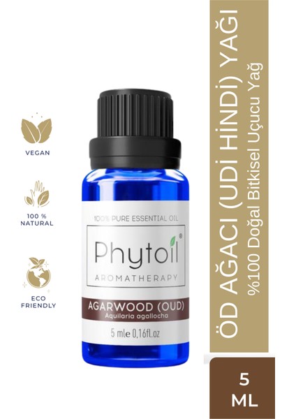 Phytoıl Agarwood (Oud) 5 Ml- Öd Ağacı / Udi Hindi Uçucu Yağı