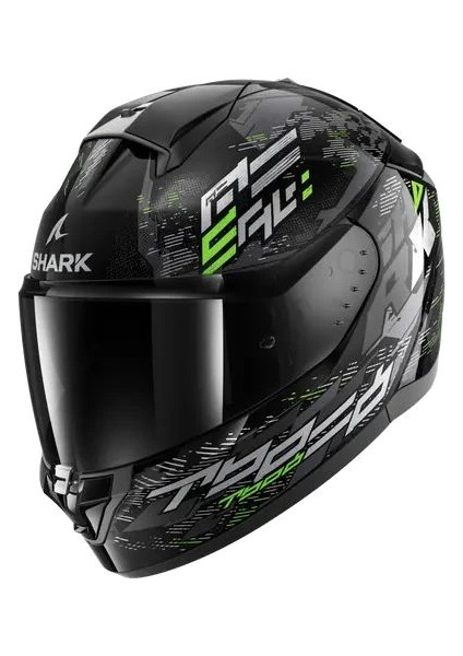 0338 Shark Rıdıll 2 Molokai Kapalı Kask Yeşil Siyah