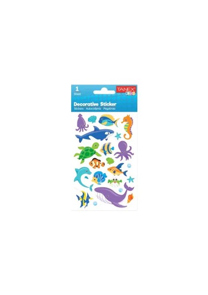 TNX-25046 Puffy Denız Hayvanları Stıcker