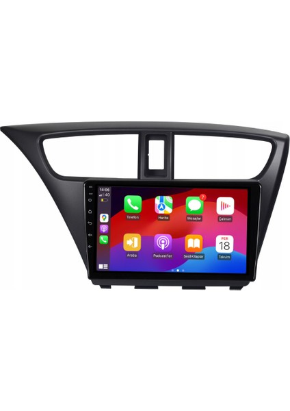Honda Civic Sport Araç Multimedya Ekran 2gb 32GB Hatchback Black 2012 2014 9 Inch modelleri