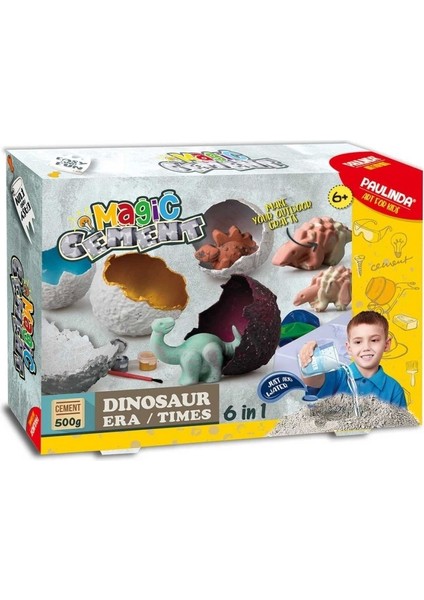 Nessiworld Paulinda Magic Cement Dinosaur Era / Times 6in1 Hobi Set 500 gr