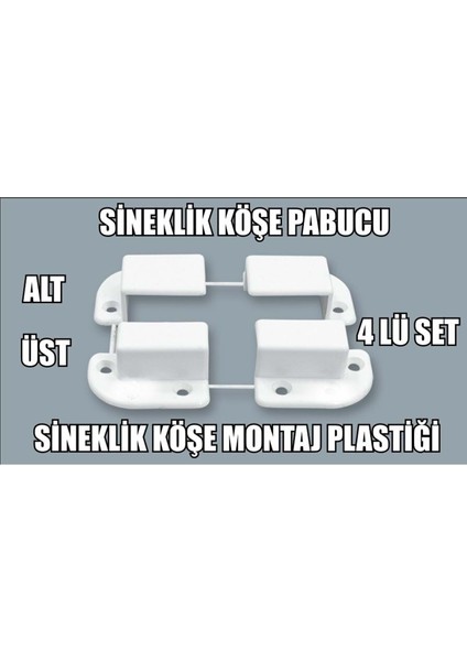 Sineklik Pabucu ( Ayağı ) 4 Köşe Takım ( 10 mm x 20 mm )
