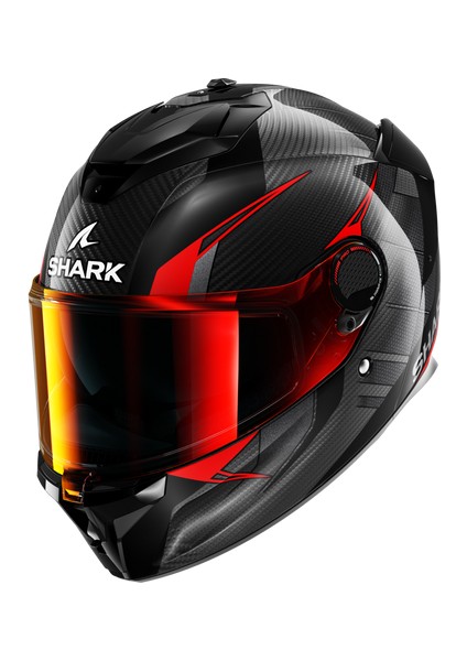 0327 Shark Spartan Gt Pro Kultram Carbon Kapalı Kask Siyah Kırmızı