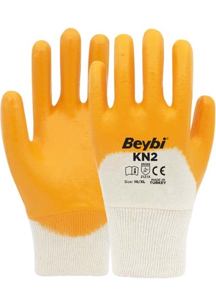 Iş Eldiveni - Beybi Kn2 Nilril Kaplı Örme Eldiven 10 No Xl Sarı