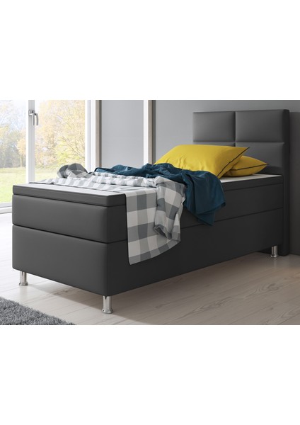 Miami Suni Deri 3 Lü Set (YATAK+BAZA+BAŞLIK)90X200 (Kapalı baza otel tipi)