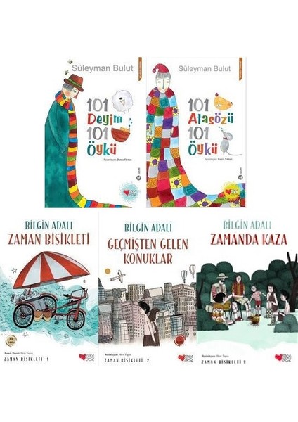 Can Çocuk Yayınları 101 Deyim 101 Atasözü 101 Öykü + Zaman Bisikleti Serisi 5 Kitap Set / Bilgin Adalı, Süleyman Bulut