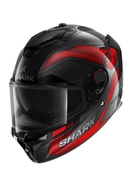 0329 Shark Spartan Gt Pro Rıtmo Carbon Kapalı Kask Siyah Kırmızı