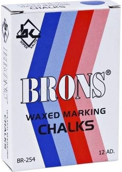 Brons BR-254 Tebeşir 12'li Kutu Mavi