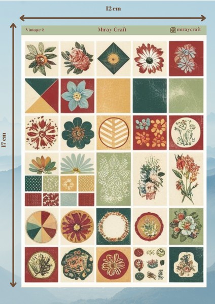 Vintage Temalı 12*17 cm Sticker/scrapbook, Bullet Journal, Planlayıcı, Ajanda Için fiyatları