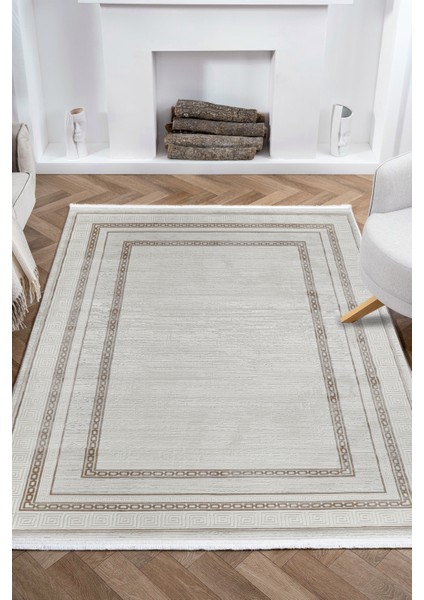 Nazende NZ003 Bej Yumuşak Dokulu Salon Mutfak Koridor Oturma Odası Yolluk Halı Makine Halısı