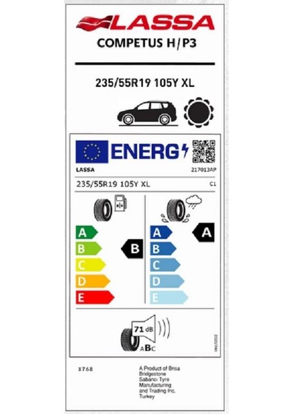 235/55R19 105Y Xl Competus H/p 3 4x4 Suv Oto Yaz Lastiği ( Üretim : 2025 )