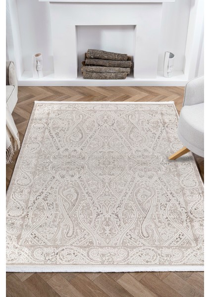 Nazende NZ005 Bej Yumuşak Dokulu Salon Mutfak Koridor Oturma Odası Yolluk Halı Makine Halısı