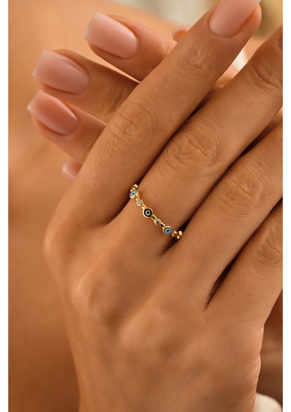 14 Ayar Altın Mineli Göz Yüzük