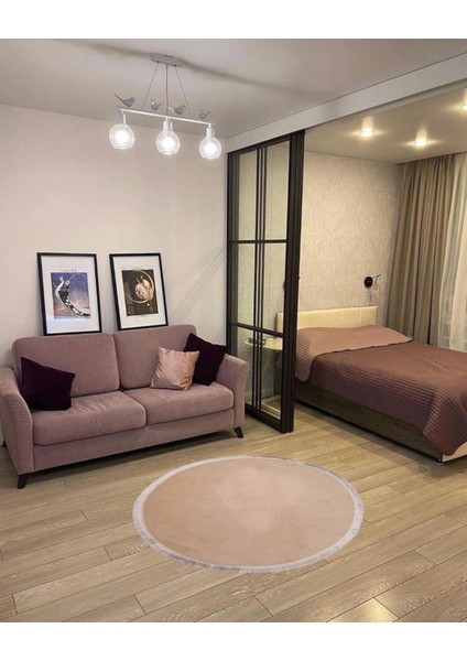 Yuvarlak Spor Saçak Pelüş Kaymaz Taban Halı Yatak Odası Salon Odası Mutfak Ofis Banyo Paspas Rbt