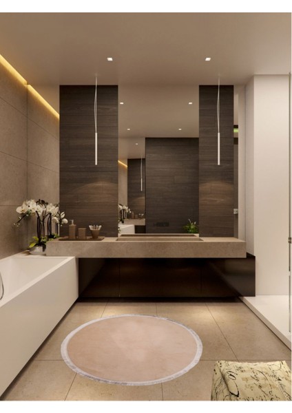 Yuvarlak Spor Saçak Pelüş Kaymaz Taban Halı Yatak Odası Salon Odası Mutfak Ofis Banyo Paspas Rbt
