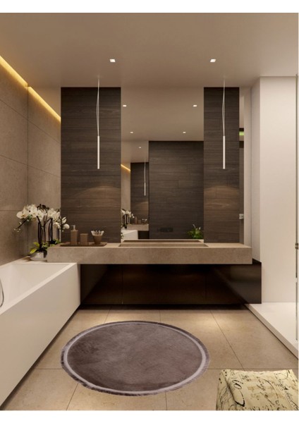 Yuvarlak Spor Saçak Pelüş Kaymaz Taban Halı Yatak Odası Salon Odası Mutfak Ofis Banyo Paspas Rbt