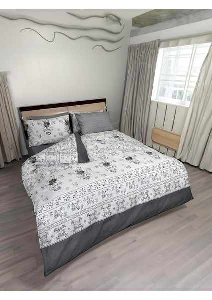 TRG HOME Çift Kişilik Modern Nevresim Takımı Lastikli Çarşaf